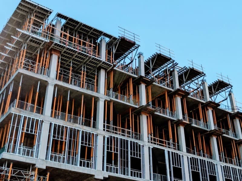 Site video still — slab formwork in progress